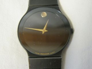 Mens Movado Museum Classic 84 - 40 - 880 Watch Black Face Band Swiss