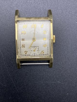Vintage 1940s Lord Elgin Mens Wrist Watch 14k Gold Filled