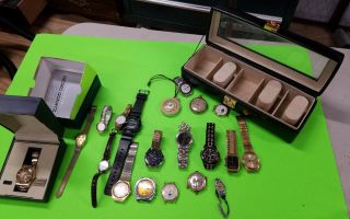 Large Grp Of Watches Seiko Timex Pulsar Ect