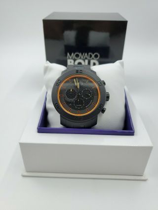 Men ' s Movado Chronograph Black/Orange Titanium Watch 3600190 $995 2
