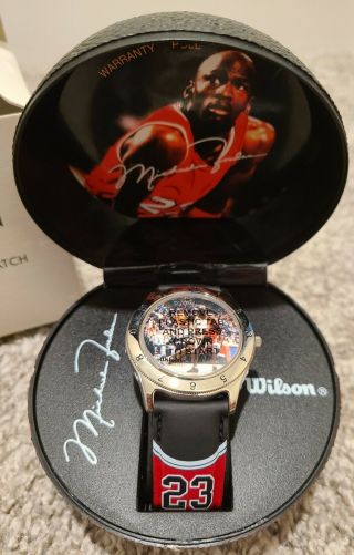 Michael Jordan Avon Collectible Watch Basketball Wilson Hinge Case Rare 2