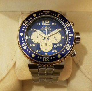 Invicta Pro - Diver Stainless Steel Blue Dial Gold Case Chronograph Men 
