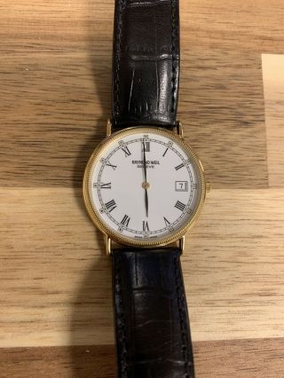 Raymond Weil White Dial 18k Gold Plated 32mm Watch 5514 - 2 - Need Battery