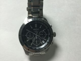 Seiko Chronograph Wrist Watch Stainless Case And Band 6t63 - 00e0