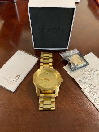 100 Authentic Nixon Corporal Ss All Gold A346 - 502 Men’s Watch W/links Box