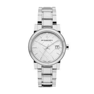 Burberry Bu9100 Stainless Steel Silver Check Dial 34 Mm Women 