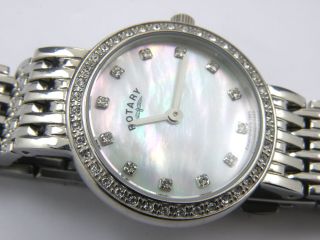 Rotary Ladies Diamond Set Bracelet Watch Lb00241/41 - 50m