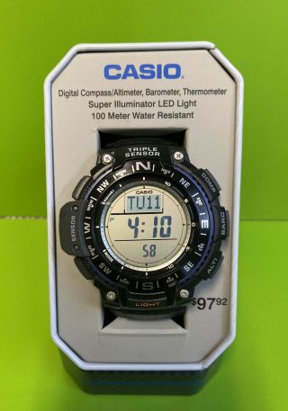 Casio Sgw - 1000 - 1a Triple Sensor Mens Watch Compass Thermometer Altimeter Barom