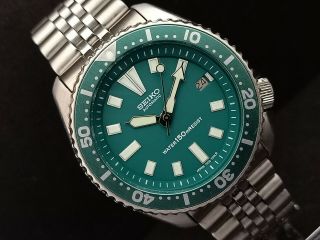 Seiko Diver 7002 - 7001 Stunning Green Dial Mod Automatic Mens Watch 630301