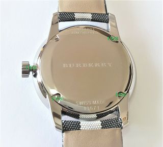 Burberry Watch Womens White Dial Cloth Stylish Band Silver Case BU10002 3