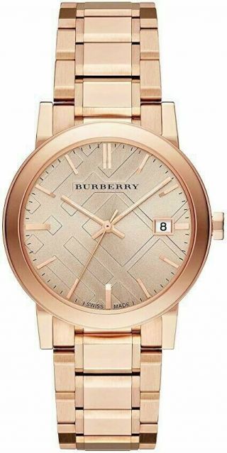 Burberry Bu9034 Stainless Steel Rose Dial 38mm Watch