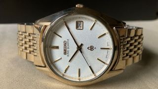 Vintage Seiko Quartz Watch/ King Quartz 4822 - 8000 Cap Gold 1975 Band