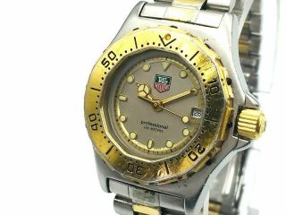 Tag Heuer Watch 3000 934.  208 Quartz 18k Gold Plated St.  Steel Date T1978