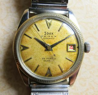 Vintage Edox Hydromatic 25 Jewels Incabloc Automatic Swiss Made Watch Eta 2472