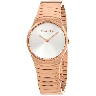 Calvin Klein Whirl Quartz Silver Dial Rose Gold - Tone Ladies Watch K8a23646