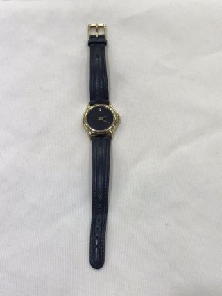 Movado 87 E4 0823 Museum Black Dial 18k Gold Plated Ladies Watch