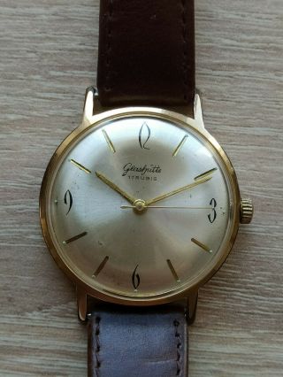 Glashutte 20micron Gold Plating 17j Cal.  70.  1 Made In Gdr Perfect Watch Serviced