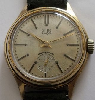 " Gub - Glashutte " - - Gold Plated - Germany Wrist Watch Men,  S