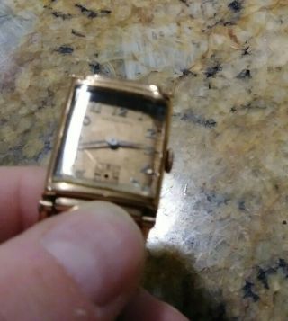 1940s Hamilton 982 Square Wrist Watch,  14k Gold Filled Case,  Personalizrd
