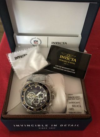 Invicta Nfl Grand Pro Diver Baltimore Ravens Chronograph 52mm Watch Bnib