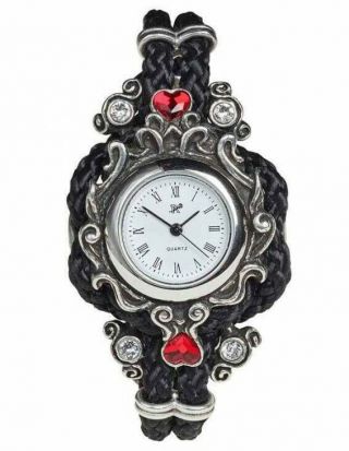 Alchemy England - Affiance Wrist Watch,  Black Gothic,  Heart,  Swarovski Crystals