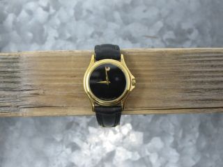 Movado Black Museum Dial Gold Tone & Stainless Steel Watch,  87 E4 0823,
