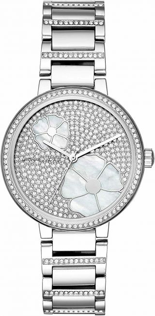 Michael Kors Mk3835 Courtney Pave Crystal Silver Tone Ladies Wrist Watch