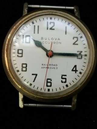 Bulova Accutron Railroad Approved 214 10k Gold Filled M6 Wrist Watch Head