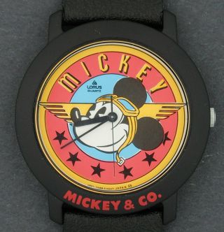 Mickey Mouse Watch As Aviator Pilot Comic Character By Lorus