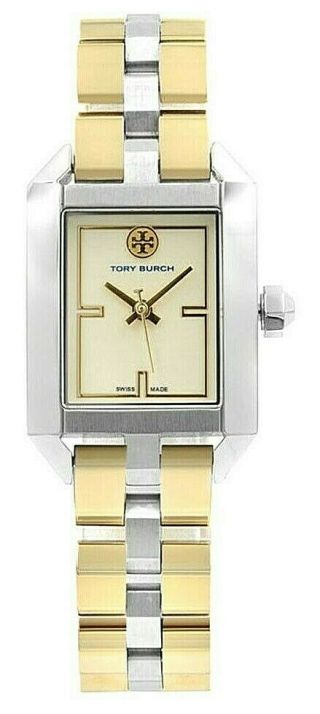Tory Burch Authentic Dalloway,  Two Tone Stainless Ladies Watch Tbw1102 Nib/wtag