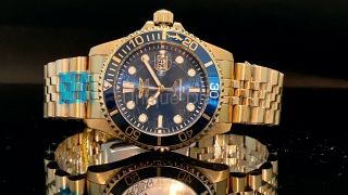 Invicta Pro Diver Watch 30612 HammerHead Edition 43mm Blue Dial 18k Gold ToneNEW 2