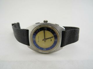Vintage 1971 Bulova Sea King " Gq " Ref.  11108 - 8w Watch Whale White & Purple Dial