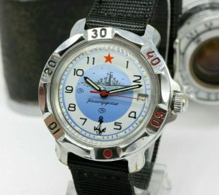 Soviet Mechanical Watch Vostok Komandirskie Military Navy Battleship Diver Ussr