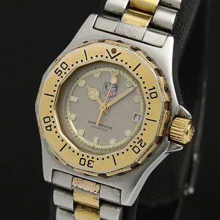 Tag Heuer Watch 3000 934.  208 Quartz 18k Gold Plated St.  Steel Date T1686