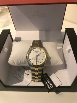Tissot Pr100 Silver Dial Two Tone Stainless Steel Mens Watch Retail $659