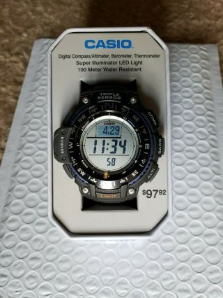 Casio Digital Compass,  Barometer,  Thermometer Watch Sgw1000 - 1atn