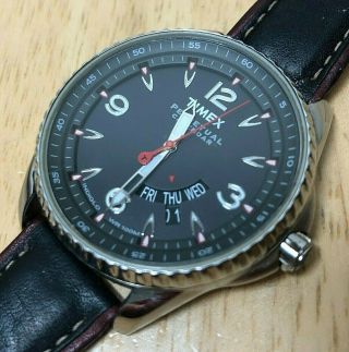 Timex Perpetual Calendar Mens 100m Silver Analog Quartz Watch Hours Battery