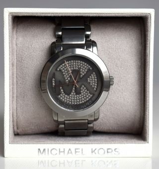 Michael Kors Damen Armbanduhr Uhr Damenuhr Watch Anthrazit Kristall Mk3543