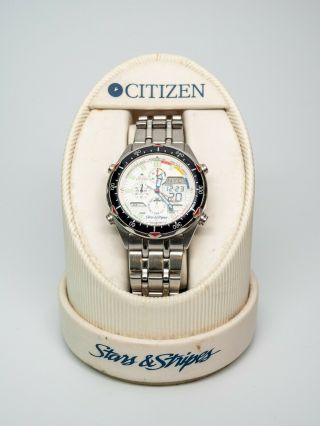 Citizen Chronograph Alarm Stars And Stripes Edition Stainless Steel C320 - Q01377