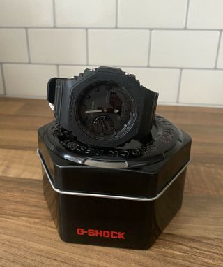 Rare Casio G - Shock Ga - 2100 - 1a1er Watch - Triple Black/ Blackout - Casioak