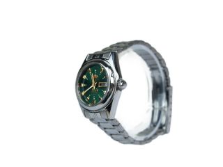 Orient 3 Stars Green Dial Day & Date Stainless Steel Automatic Ladies Watch
