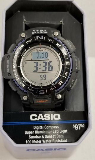 Casio Sgw1000 - 1a Triple Sensor Mens Watch Altimeter Compass Barometer 100m