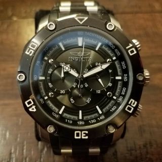 Invicta Pro Diver Chronograph 50mm Stainless Steel Case Black Dial Men 