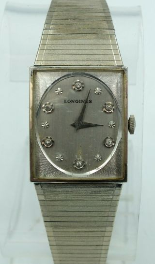 Longines Watch Vintage Diamonds 10k White Gold - Filled Swiss 17 - Jewels