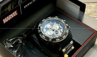 Invicta Mens 52mm Limited Edition Marvel Punisher Chronograph Black Strap Watch