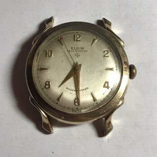 Deco Style 33mm Elgin 643 17j Self Winding 10k Gold Filled Wrist Watch (d21)