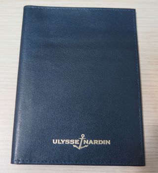 Ulysse Nardin Passport Wallet Card Holder Blue Watch Gold Color