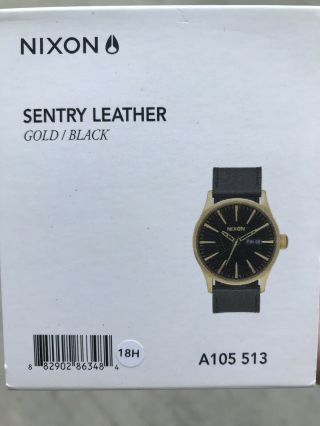 Nixon Sentry Leather Watch Gold/black