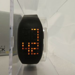 Philippe Starck Black Watch With Orange L.  e.  d.  Lights Ph - 1055 By Fossil 3
