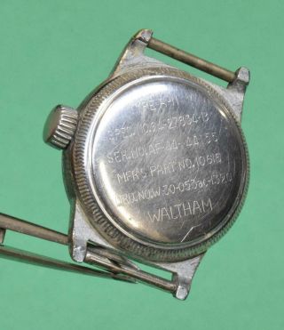 c.  1944 Waltham A - 11 Military Watch w/ hack,  Issued,  not running 2